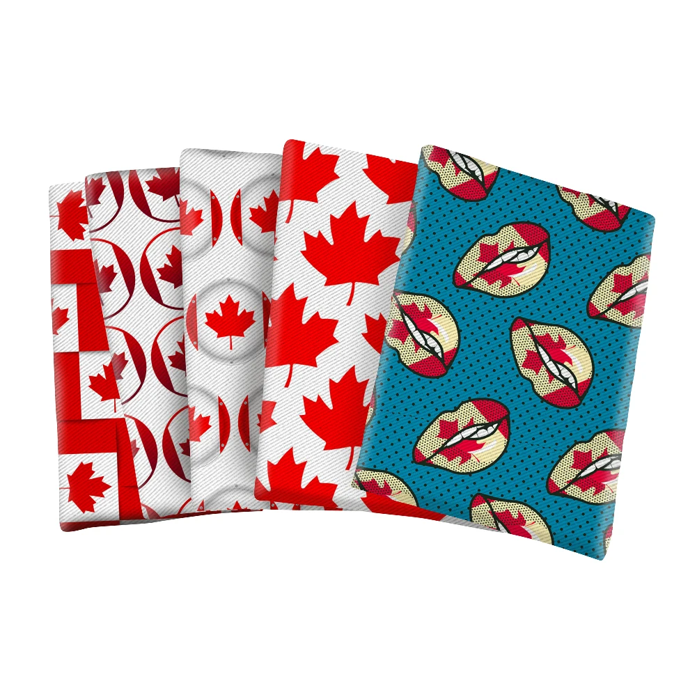 

Polyester Cotton Canadian Maple Leaf Brand Fabric for Kids Clothes Hometextile Curtain Cushion Cover DIY 50*145CM