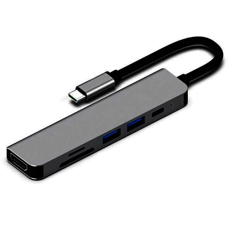 

Адаптер-концентратор usb-хаб C 6 в 1 USB C к USB 3,0 HDMI-совместимая док-станция для Pro USB-C Type C 3,0 сплиттер