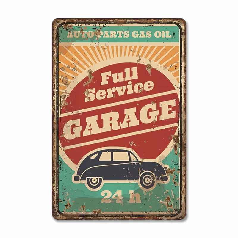

Классический плакат гаража, винтажный металлический знак, автомобильное обслуживание, металлические жестяные знаки, ретро пластина, гаражный инструмент, магазин, настенное искусство, Декор