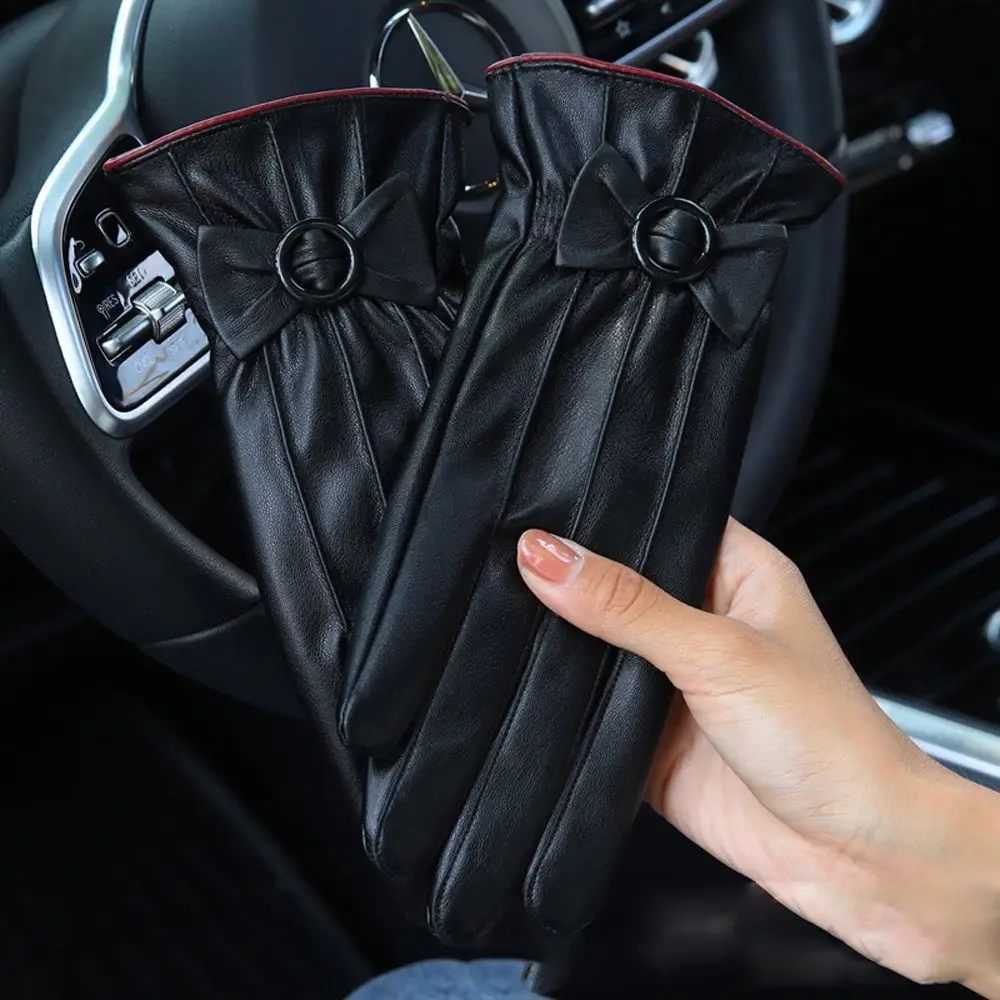 

Осенне-зимние велосипедные перчатки унисекс с закрытыми пальцами, женские перчатки из искусственной кожи, варежки для сенсорного экрана, варежки для вождения