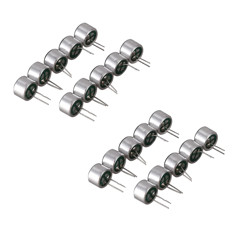 

20 PCS 9.7Mm X 7Mm 2 Pin MIC Capsule Electret Condenser Miniphone