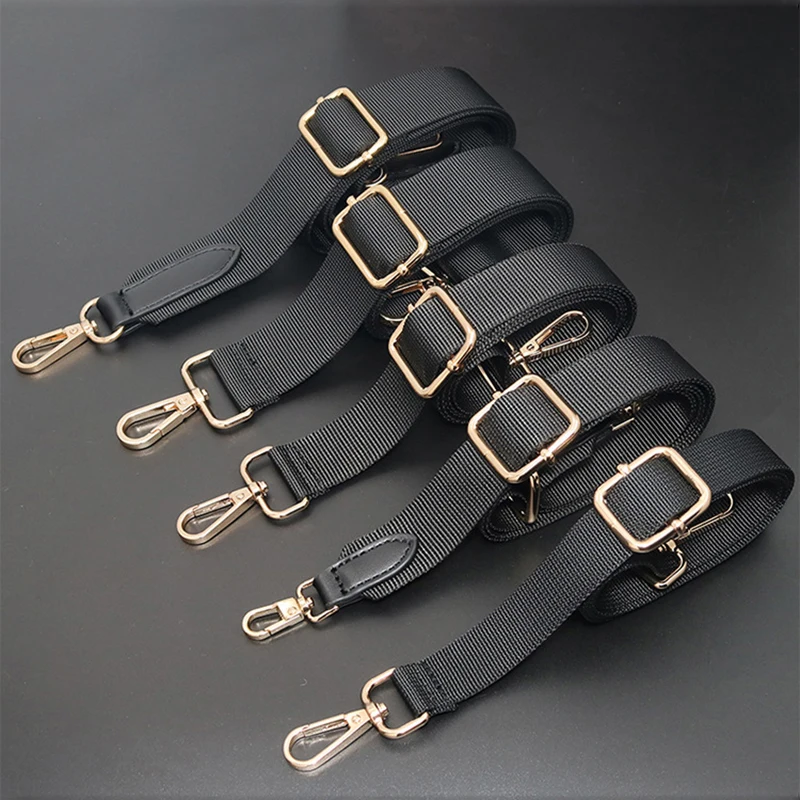 

Nylon Canvas Black Color Handbags Strap Shoulder Bag Strap Belts For Bags Adjustable Replacement Bag Handles Bag Accessories