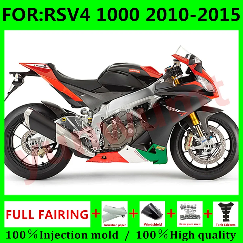 

Новинка, полный комплект обтекателей для мотоцикла ABS, подходит для RSV4 RSV 4 1000 2010 2011 2012 2013 2014 2015, комплект обтекателей для кузова, красный, черн...
