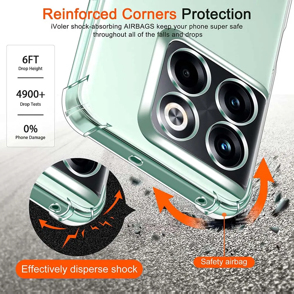 Прозрачная фотография для OnePlus 8T 10T 10R 9R 11 9RT 11R 10 Pro толстый противоударный мягкий