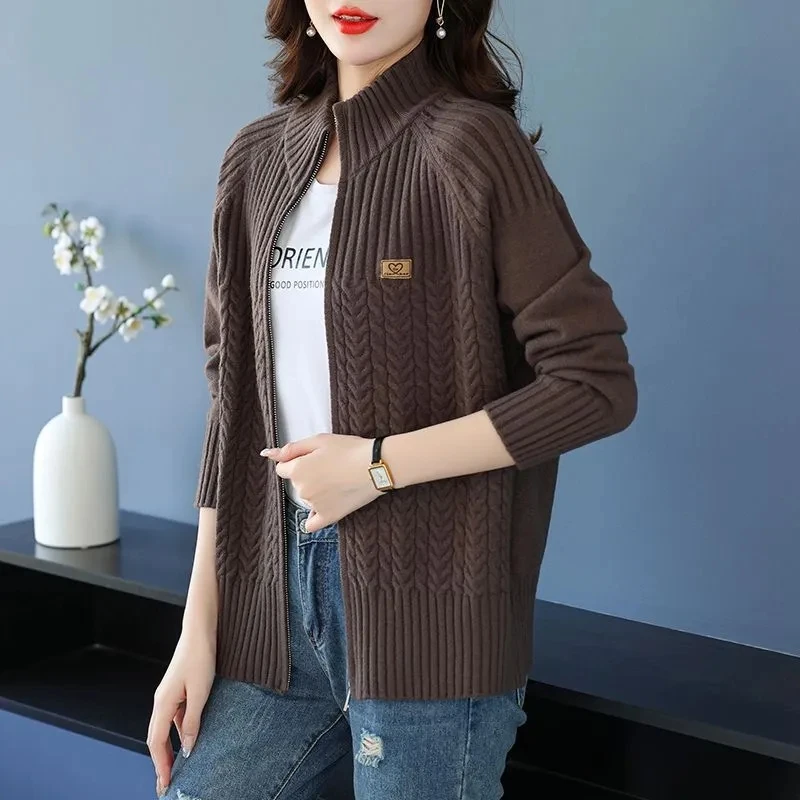 Осень-зима 2024 шерстяной свитер кардиган куртка Женский модный и удобный короткий