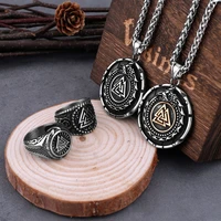 viking vintage ouroboros dragon pendant valknut rune dragon necklace mens fashion stainless steel pendant necklace jewelry