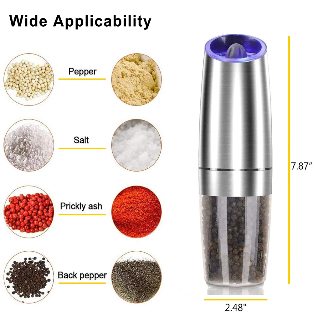 Electric Salt and Pepper Grinders Automatic Spice Mill Seasoning Kitchen Tools Grinding Gadget Sets for Cooking BBQ |