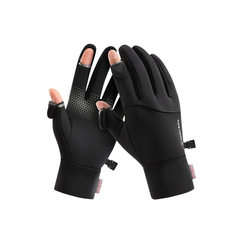 

Мужские зимние водонепроницаемые велосипедные перчатки, Нескользящие теплые флисовые перчатки с пальцами для занятий спортом на открытом воздухе, бега, мотоцикла, лыжного спорта, сенсорных экранов