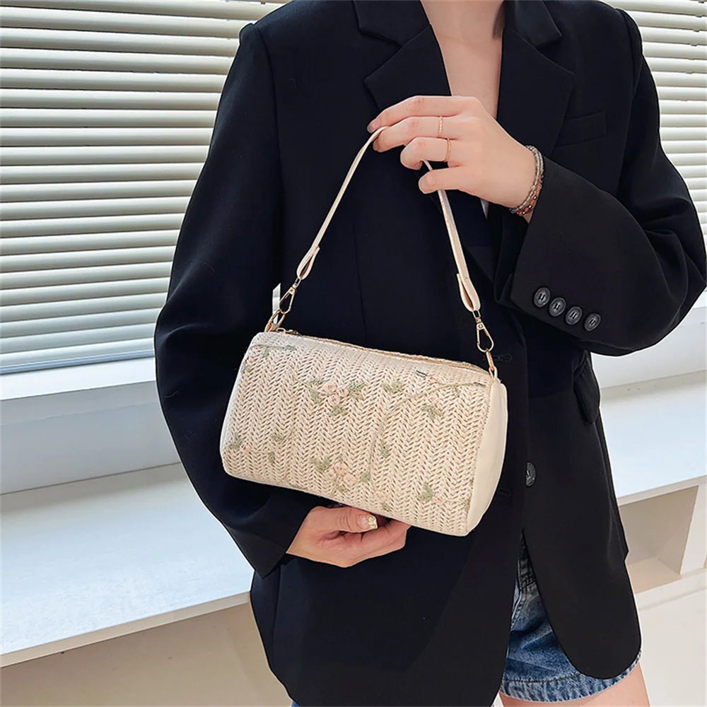 

Trendy Straw Bags New Trendy Western Style One-shoulder Pillow Bags Fashion Trendy Women's Bags Messenger Bags Women's Bags