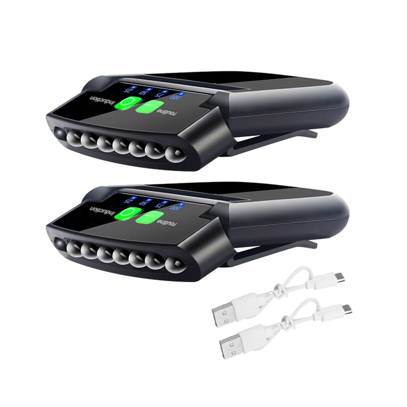 

2pcs Outdoor Hands Free LED Hat Light USB Rechargeable Ultra Bright Waterproof Camping Clip On Cap For Fishing Gesture Induction