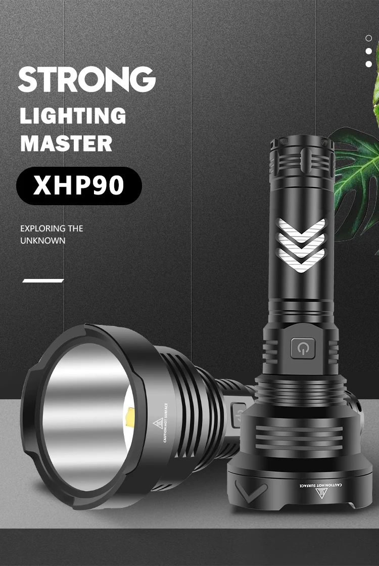 

XHP90.2 4-core High Quality Led Flashlight Powerbank Function Torch Usb Rechargeable 18650 or 26650 Battery Aluminum Lantern