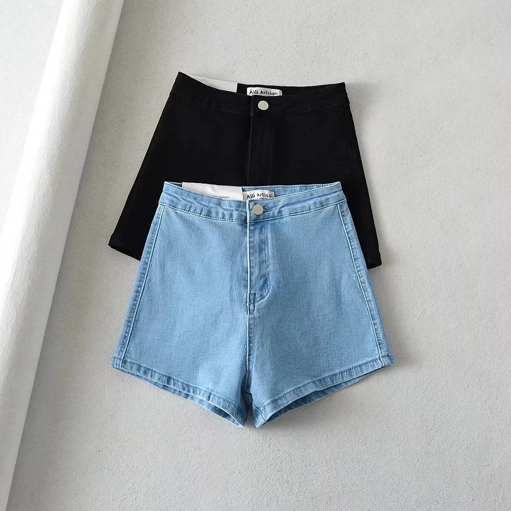 Dave&Di Supper Skinny Bermuda Women Short American Vintage AA Sexy High Waist Denim Shorts