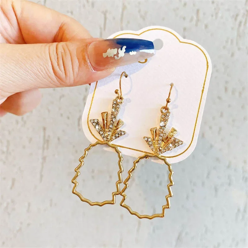 Модные серьги ручной работы с простым дизайном антикварные золотые ананасом для