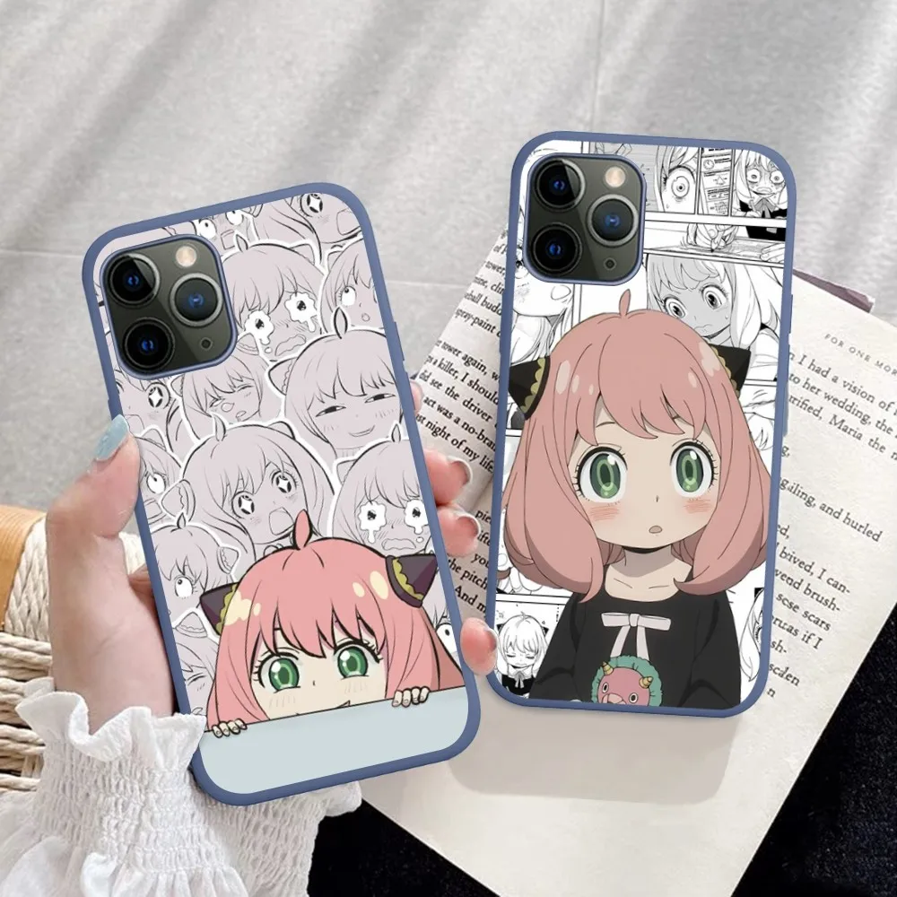 Чехол для телефона Kawaii Anime SPY FAMILY Anya Forger IPhone 14 11 12 13 Mini Pro Xs Max 8 7 6 6S Plus X XR однотонный