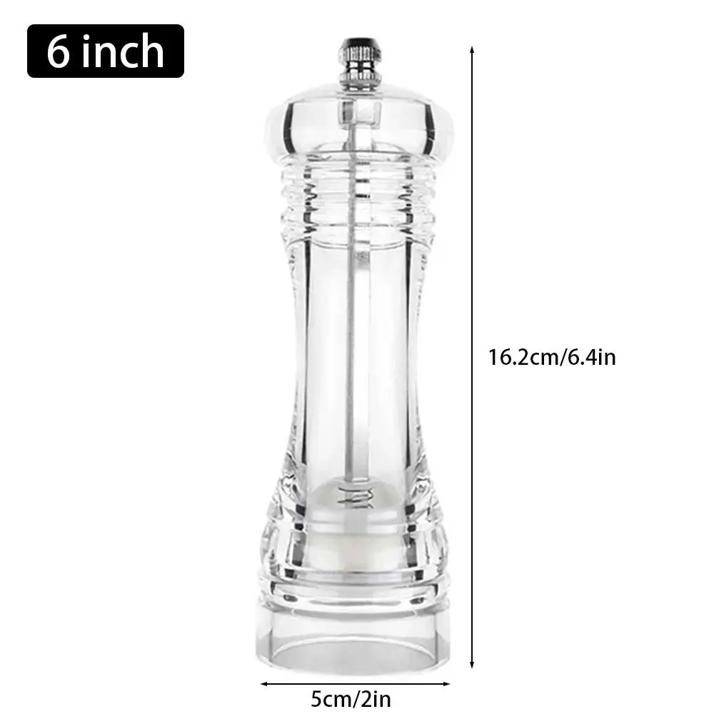 Прозрачная акриловая мельница для перца 4/5/6 дюймов
