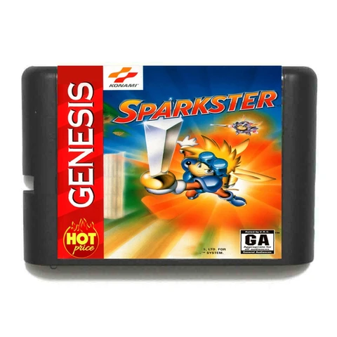 US Label Sparkster 16-битная игровая карта MD для Sega Mega Drive для Genesis