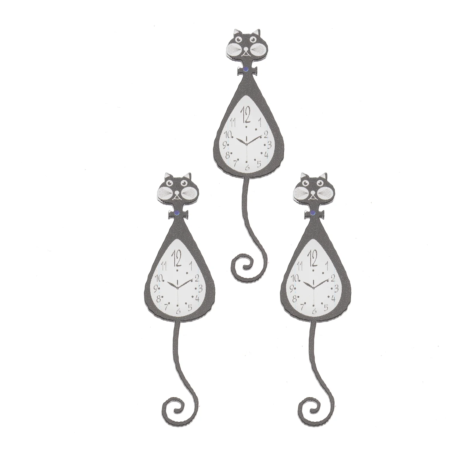 

3 Pcs Mini Squirrel Clock Decorative Animal Accessories Dolls Simulation Prop House Accessory Decorate Cat