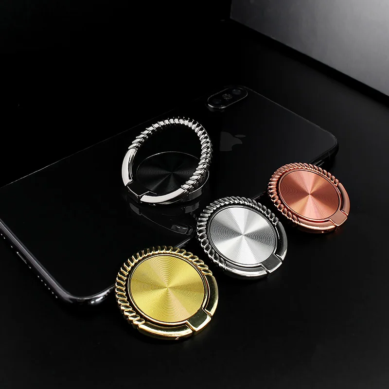 Mobile Phone Finger Ring Holder Luxury metal Universal For iPhone XS Huawei Samsung Cell Smart Phone Round car phone kickstand