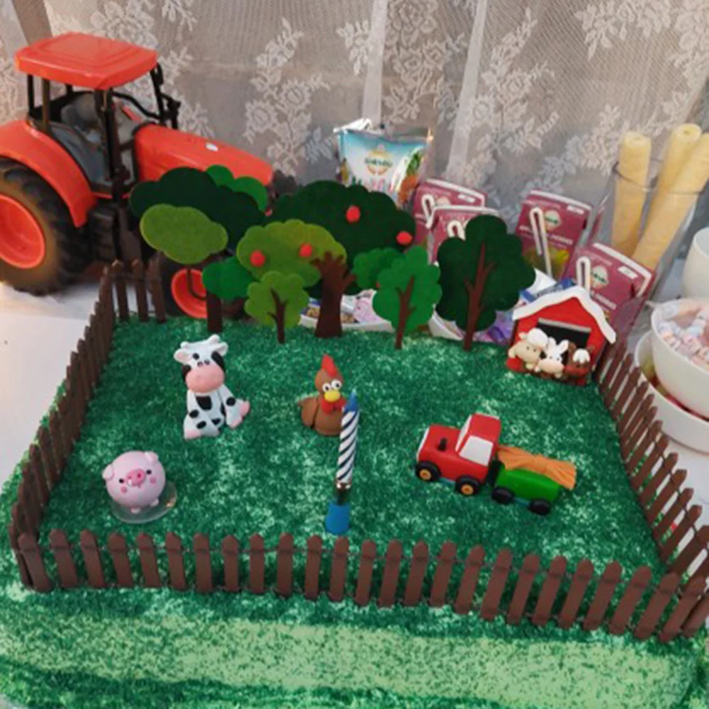 

Farm Animal Cake Topper Cow Cupcake Toppers Baby Shower Tractor Shepherd Dog Goose Ma Children Zenón Birthday Barn Cake Decor