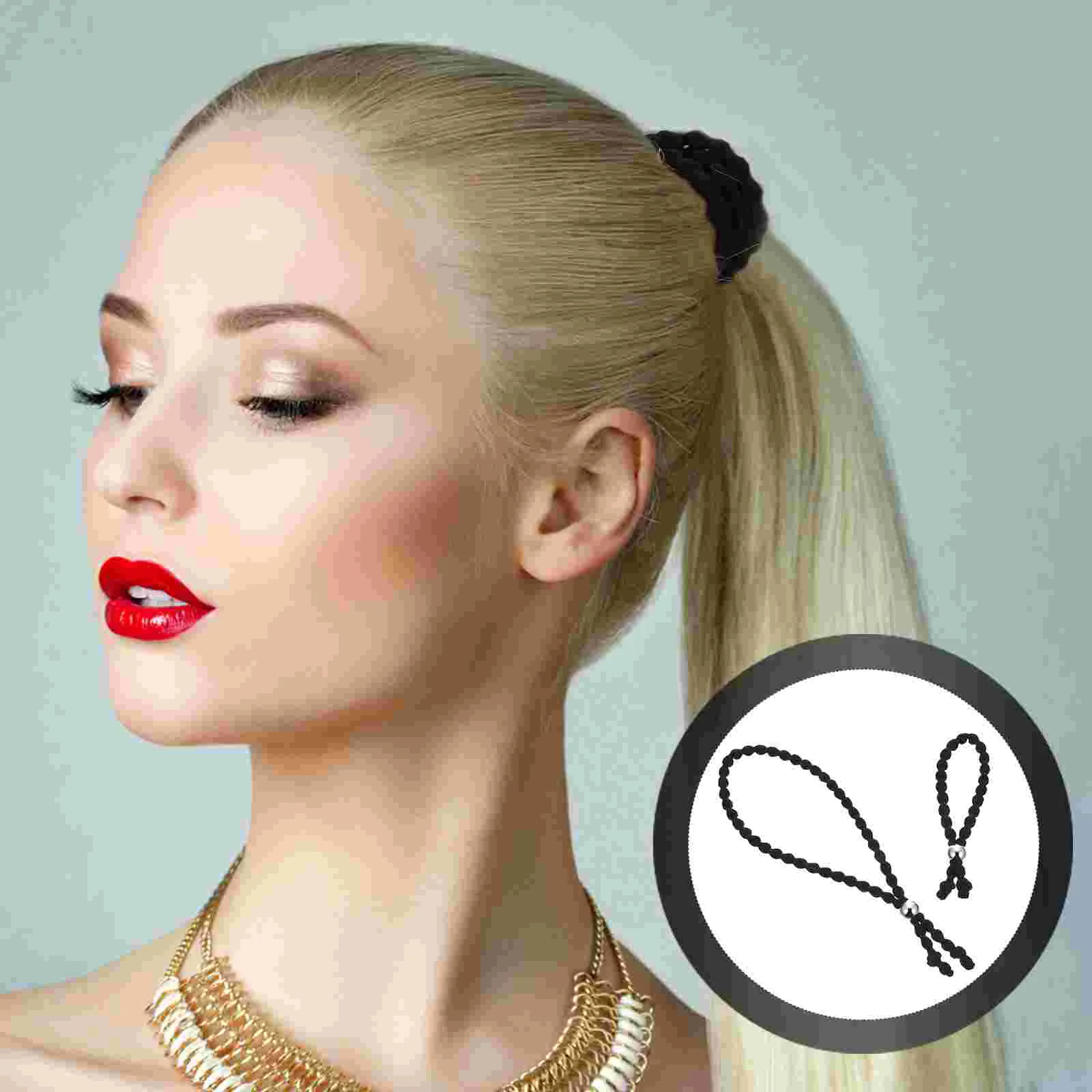 

2Pcs Women Hair Decor Hair Rope Elastic Hair Ring Flexible Ponytail Hair Ring Rope
