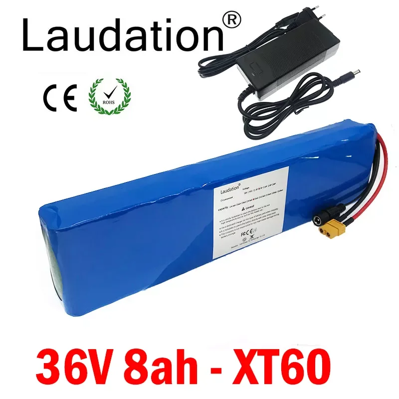 

Laudation 2021 Original 36V Battery 10S3P 8Ah Battery Pack 500W High Power Battery 42V 8000mAh Electric Bicycle With BMS+Charger