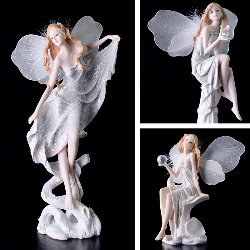 

European Flower Fairy Beauty Angel Table Decoration Resin Home Accessories Creative Girl Children Birthday Wedding Gift