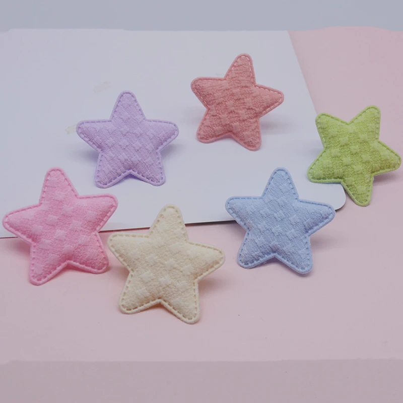 

40Pcs 5CM Fabric Star Shape Padded Applique For Clothes Hat Crafts Sewing Supplies DIY Headwear Hair Clips Bow Decor Patches