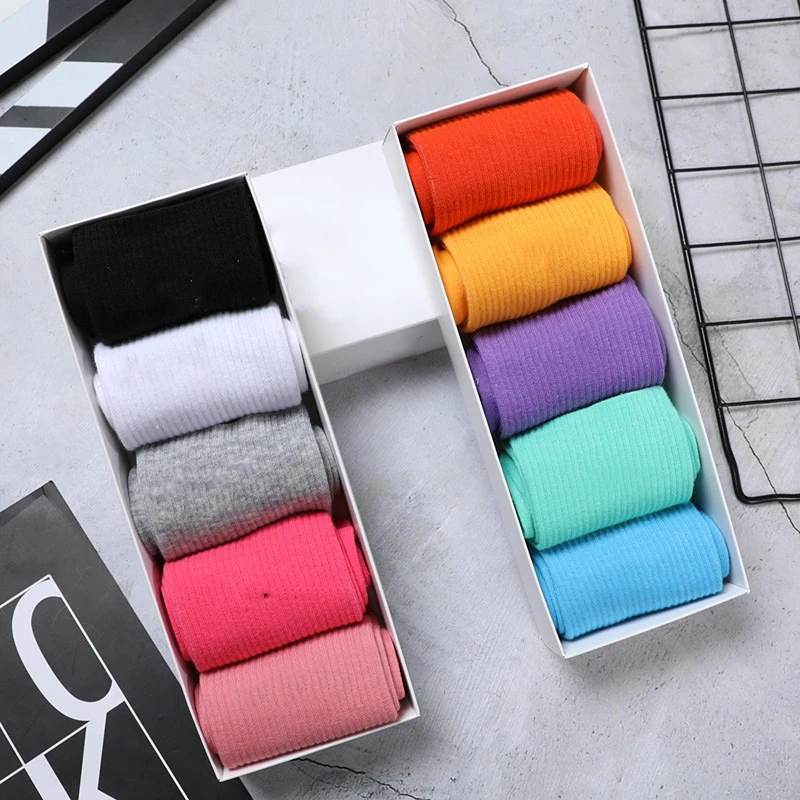 2022 Macaron Candy Color Sports Socks Men's and Women's Same High School Low Tube Elastic Basketball Socks US size(5-10.5)