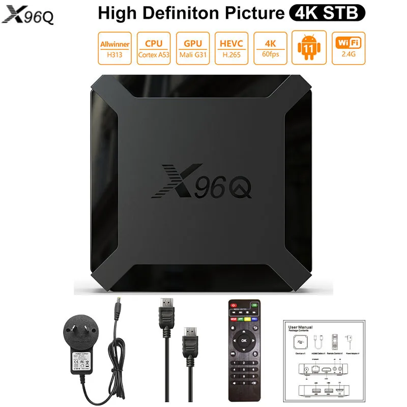 ТВ-приставка X96Q Android 10 Allwinner H313 четырехъядерный медиаплеер ТВ-Приставка Smart TV 2 ГБ/16