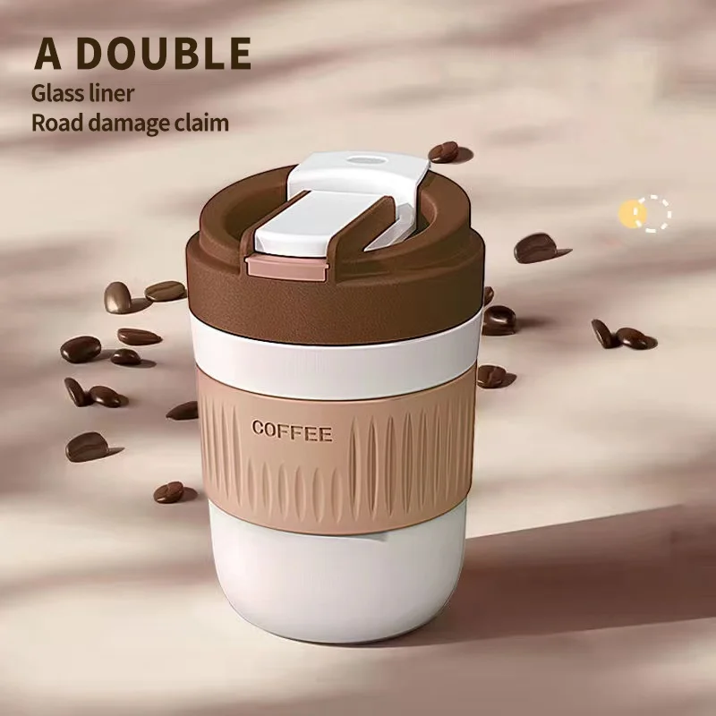 

New Double Drinking Cup Water Cup High Beauty Portable Coffee Cup With Straw Gift Cup Convenient And Easy To Carry Bottles