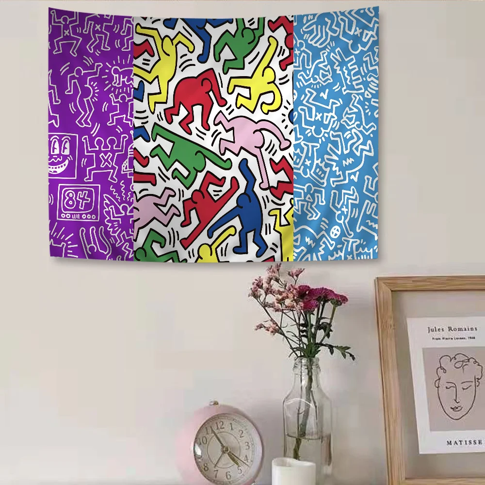 K-Keiths-Harings DIY Wall Tapestry Art Science Fiction Room Home Decor