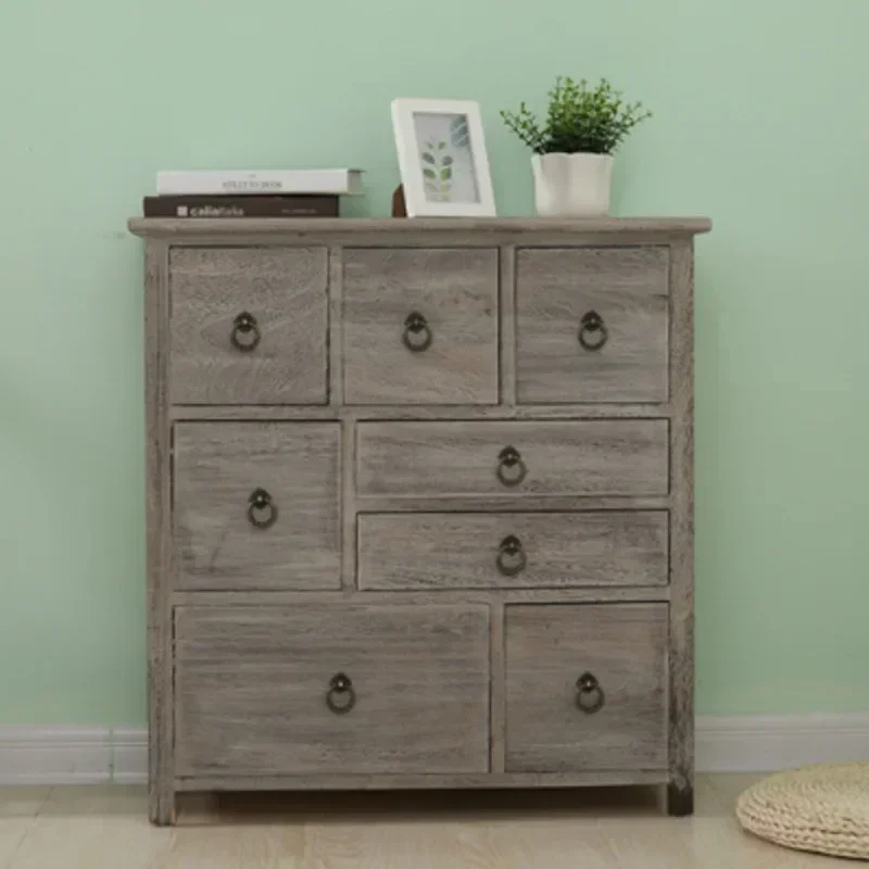 Шкаф для гостиной пасторальный с отверстиями Wind Seven комод из массива дерева