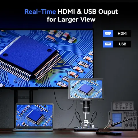 TriL110 10,1 "3 объектива 2K HDMI цифровой микроскоп 2500X лупа для монет для всех монет ЖК-паяльный микроскоп