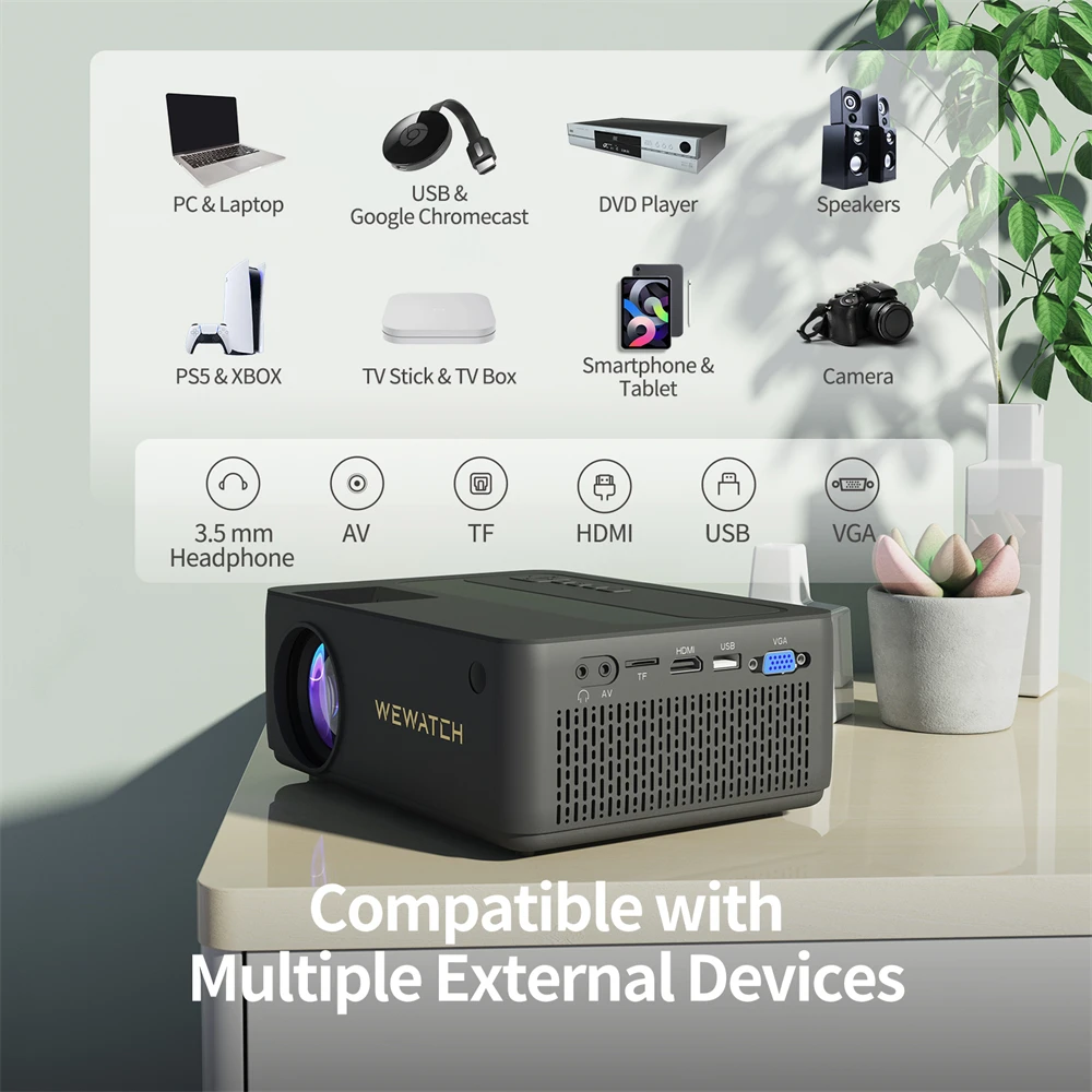 Портативный мини-проектор wewatch V10 Pro 1080 лм Wi-Fi |
