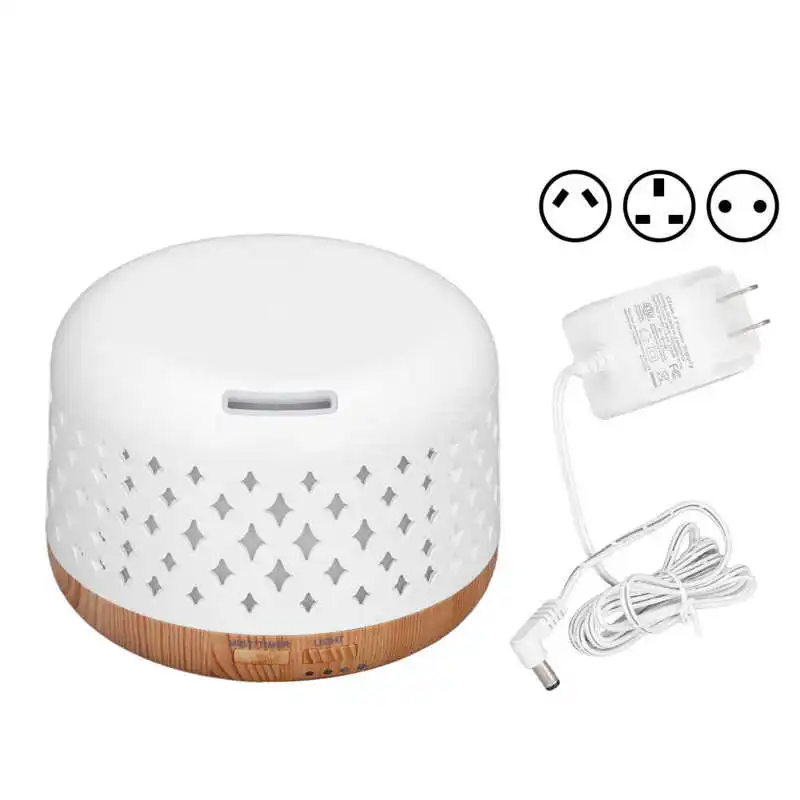 

Ultrasonic Mist Maker 300ml Aromatherapy Diffuser Humidifier 8W 0.5A 35db Silent Auto Off Wood Grain Humidifier with 7 LED Color