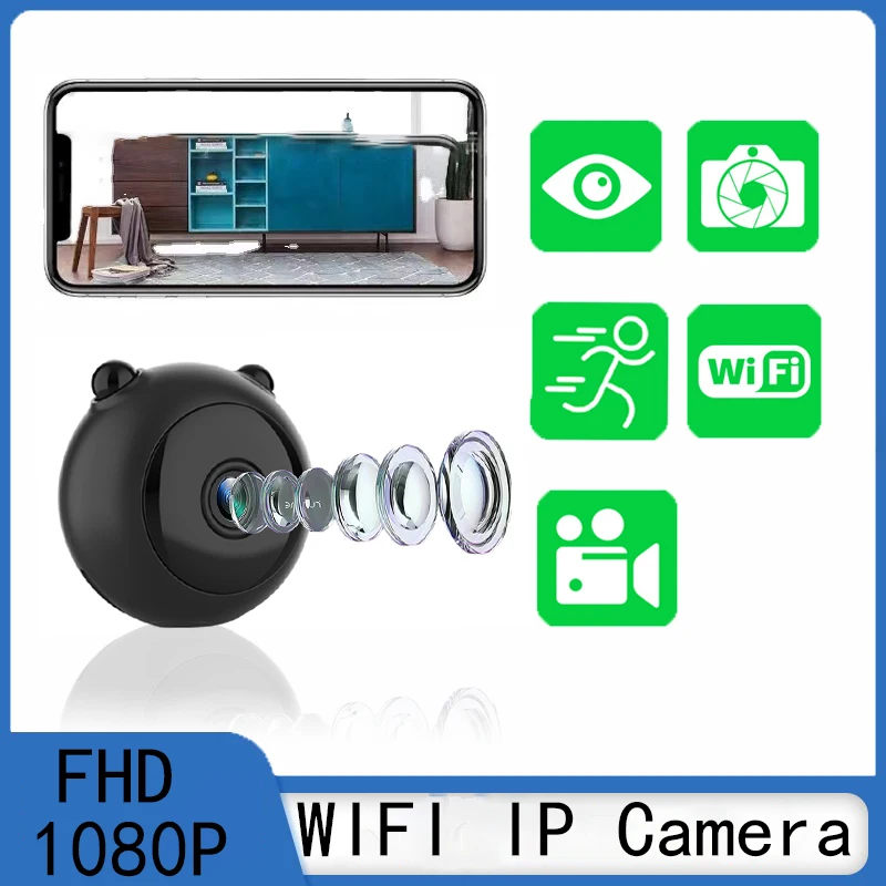 

Vídeo em tempo real de alta definição 4K câmera de segurança wireless interna compacta com aplicativo de celular fácil de configurar mini - câmera WiFi doméstica Câmeras de babá