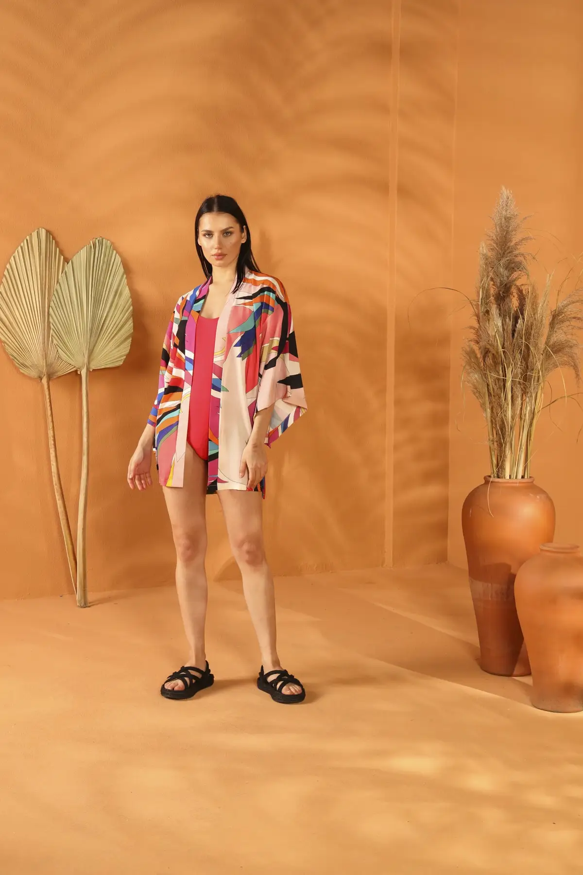 Женское парео короткое кимоно парео