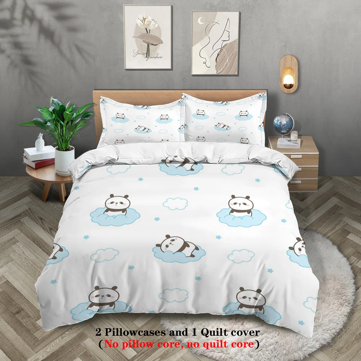 Комплект постельного белья Мирко 3 шт. панда полиэстер