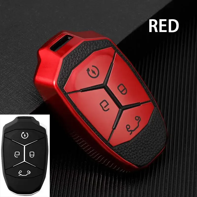 

4-кнопочный ТПУ + кожаный чехол для автомобильного ключа, защитный чехол для автомобильного ключа для LYNK & CO 01 02 03, автомобильный держатель, умный пульт дистанционного управления, аксессуары для стайлинга автомобилей