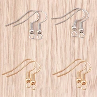 50pcslot gold silver alloy ear hooks earrings clasps findings earring wires for jewelry making diy drop earrings crafts supply