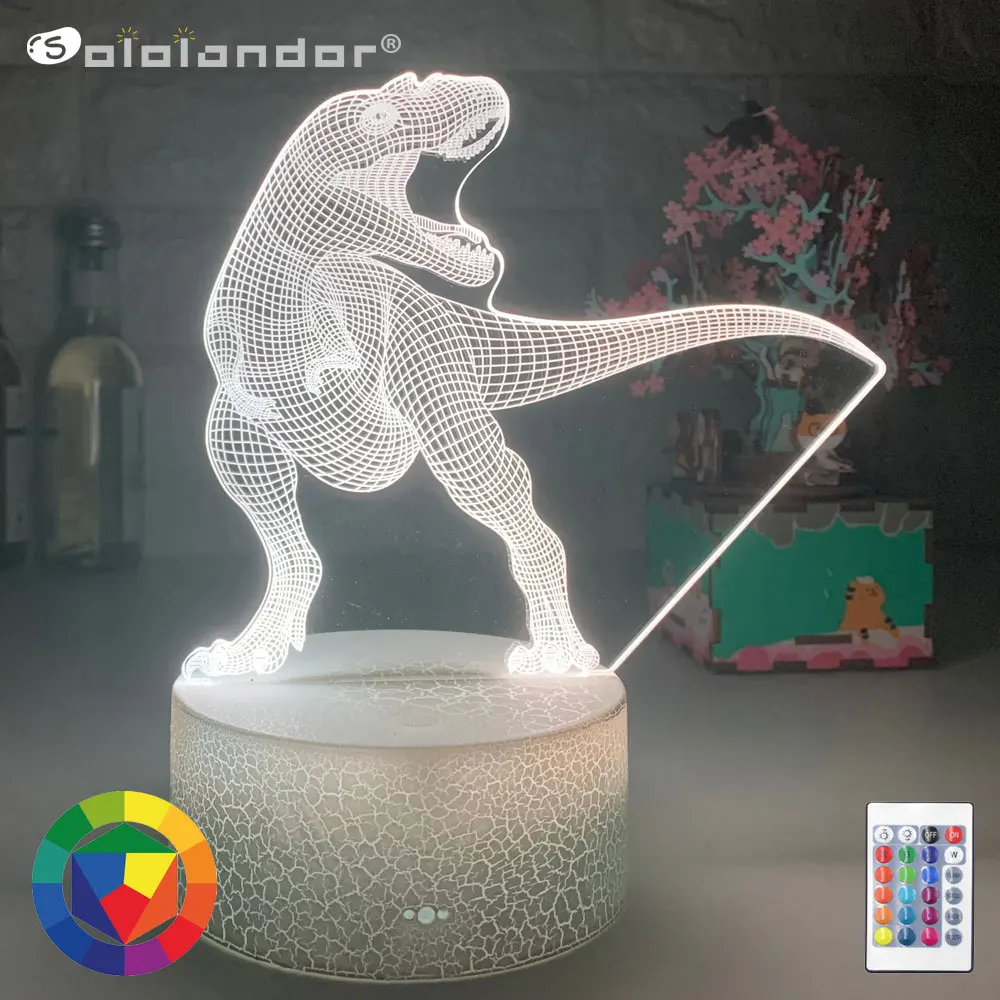 

Dinosaur Desktop Bedside 3D LED Night Light Gifts Decoration Touch Control Kids LED Table USB Desk Lamps Lantern Drop Shipping