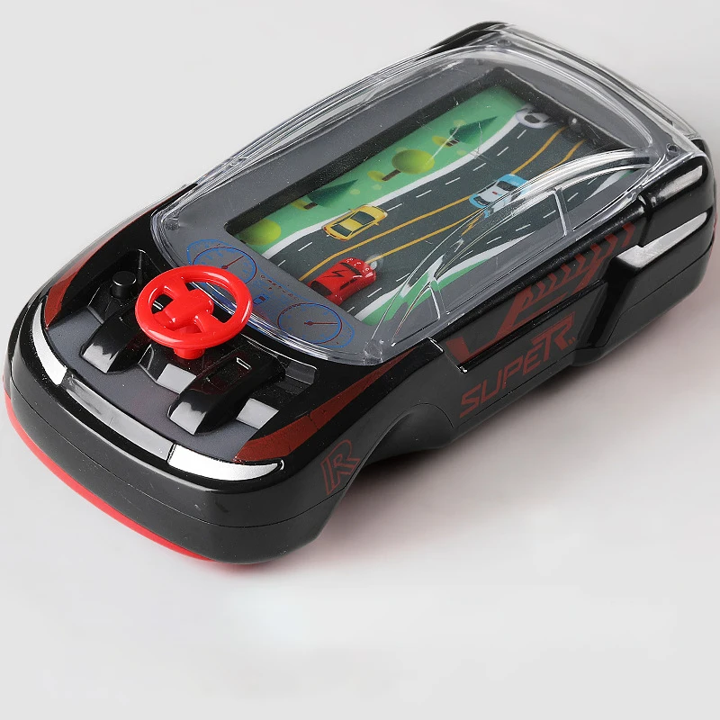 Racing Car Handheld Game Player With 3D Car Model And Steering Wheel, Real Auto Racing Game Console, Novelty Children Toy enlarge