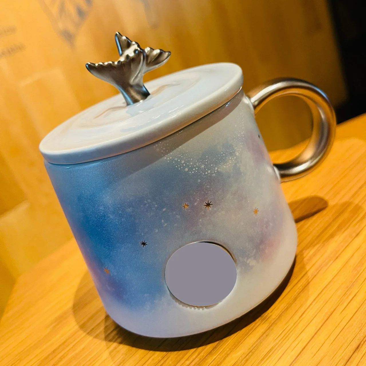 

Starry Double Fishtail Blue Purple Gradient Ceramic Mug Water Cup Coffee Cup