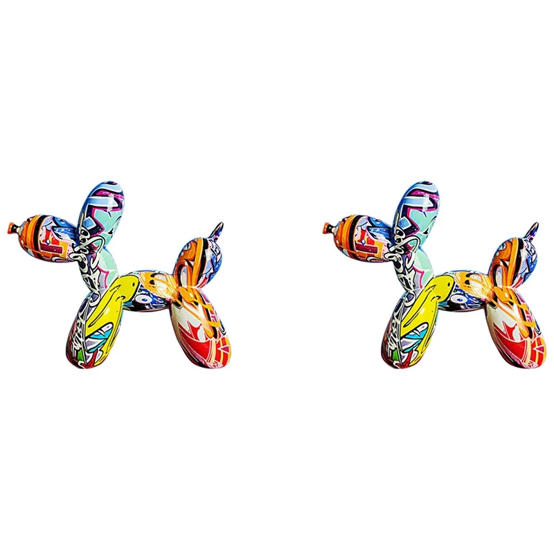 

2X Скандинавская живопись граффити воздушный шар собака скульптуры креативные полимерные Ремесла статуи животных Коллекционные Фигурки C