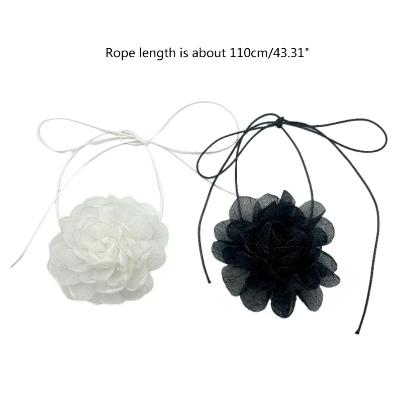 Готическое элегантное черно-белое кружевное ожерелье с розовым воротником и