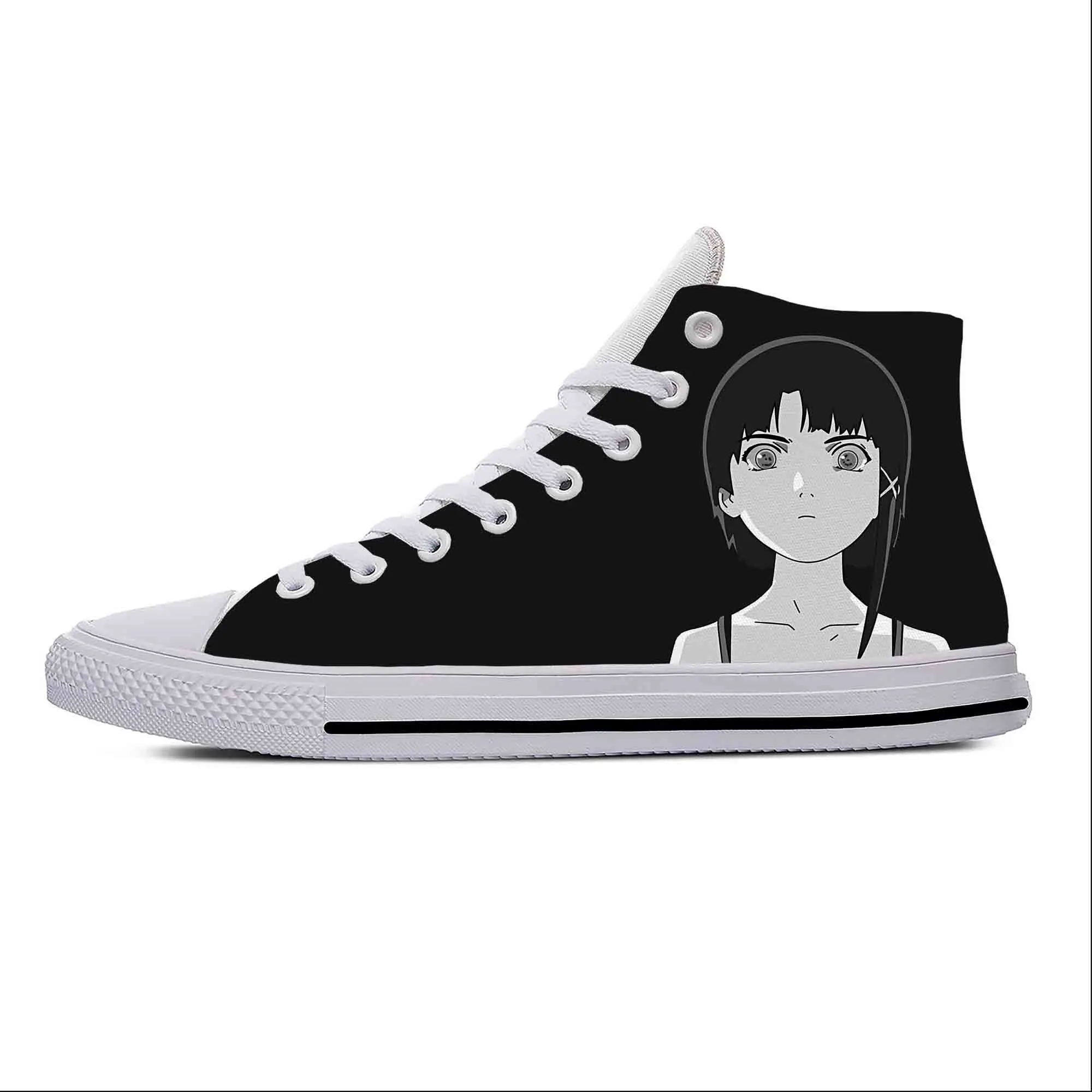 

Anime Manga Serial Experiments Lain Iwakura Rein Casual Cloth Shoes High Top Lightweight Breathable 3D Print Men Women Sneakers