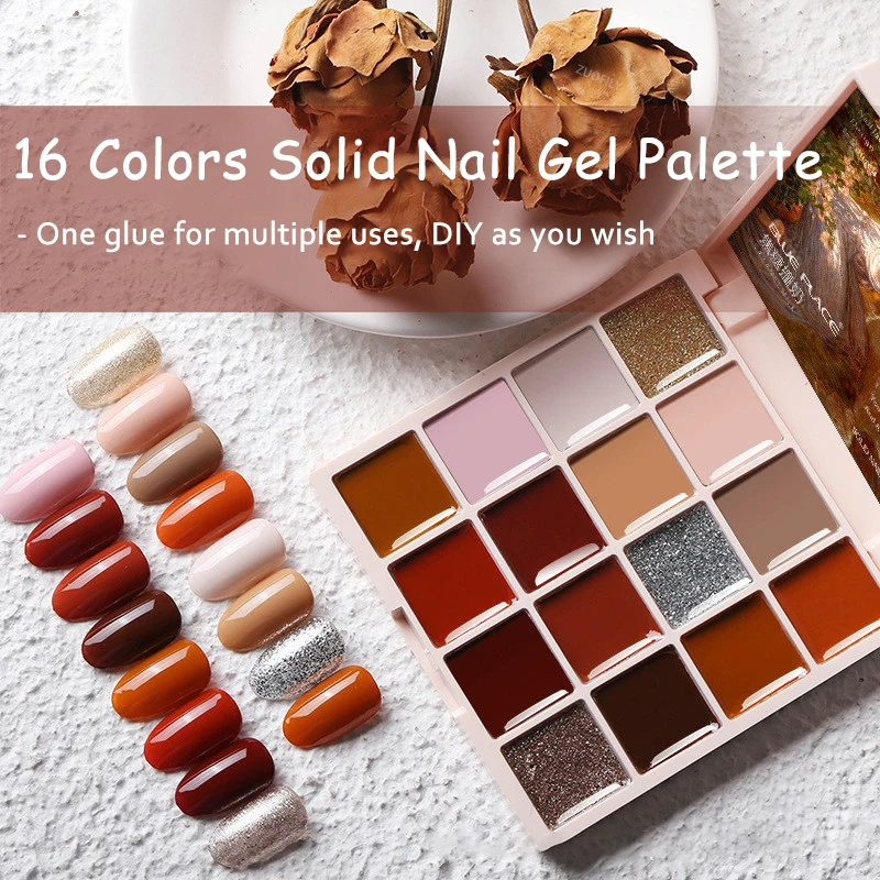 

6/16 Colors Jelly Color Solid Nail Gel Palette Glitter Pink Blue Mud Painting Gel Nail Art Design Semi Permanent UV Gel Varnish