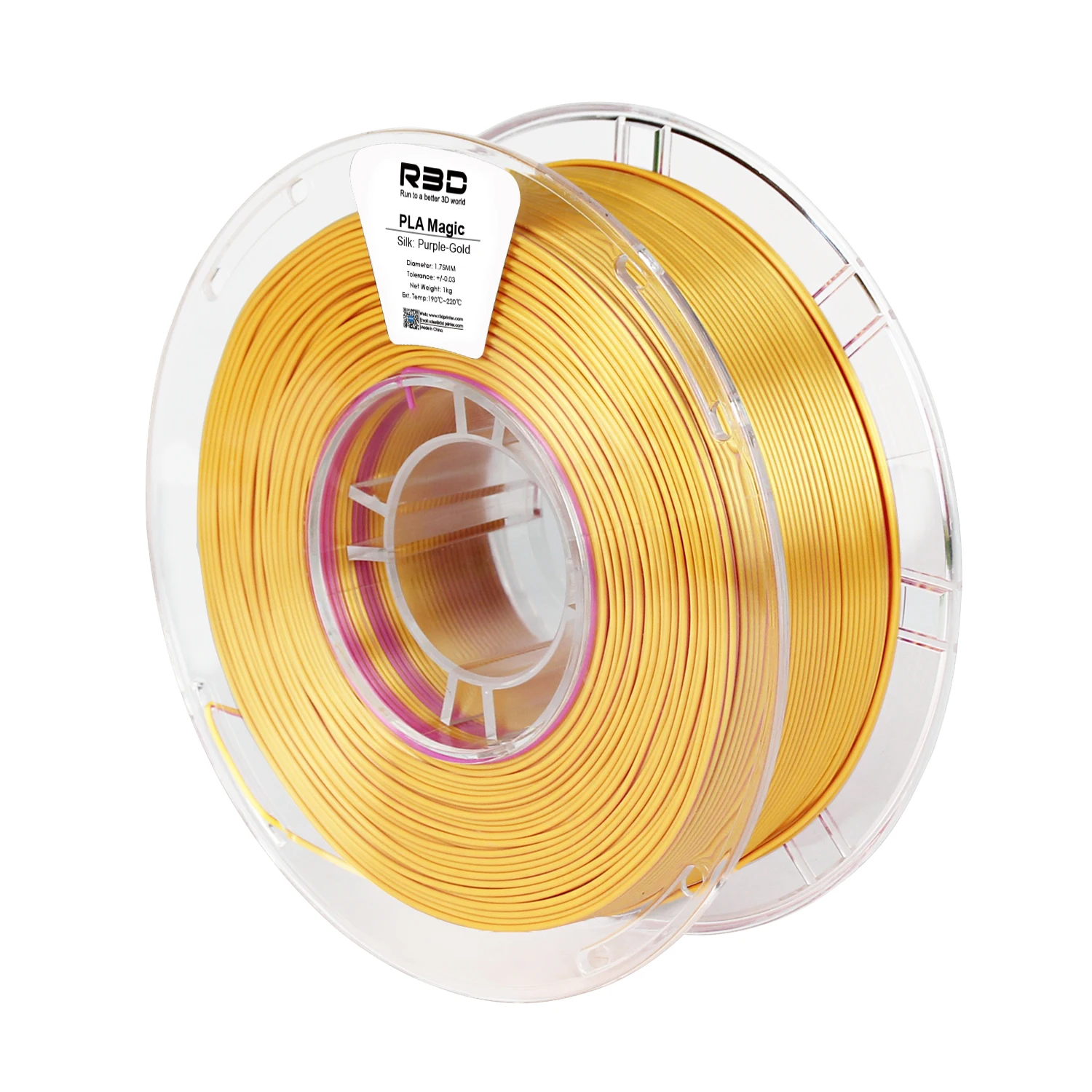 

R3D PLA Purple gold Filament Dual color 1.75mm 1kg ±0.02mm A roll of filament comes in two colorsSpool 3D Printing Material