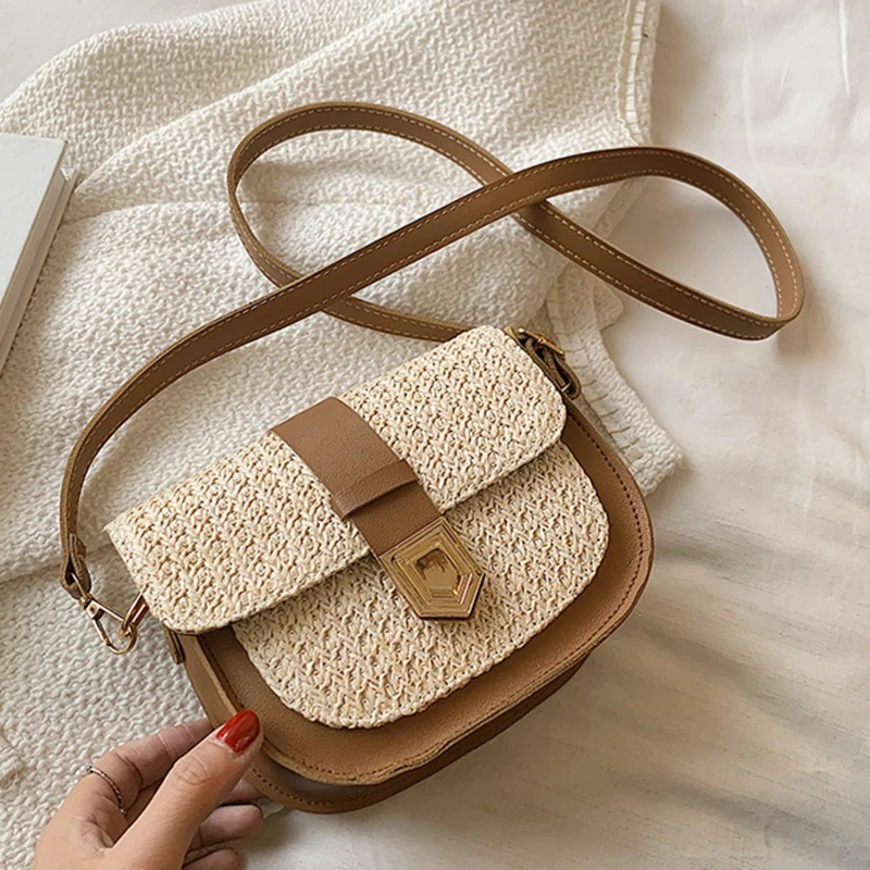 

Woven Handbags For Women Sweet All-match Women's Bag Portable Bucket Bag Luxury Designer Handbag Summer Picnic Bags Bolsa