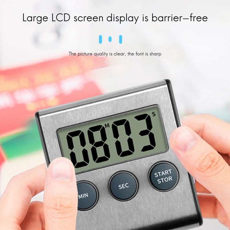 

Kitchen Timer, Digital Kitchen Timer, Loud Alarm Stainless Steel Timer For Kitchen Cooking, Baking,Sports Games